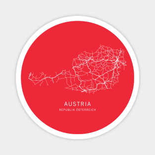 Austria Road Map Magnet